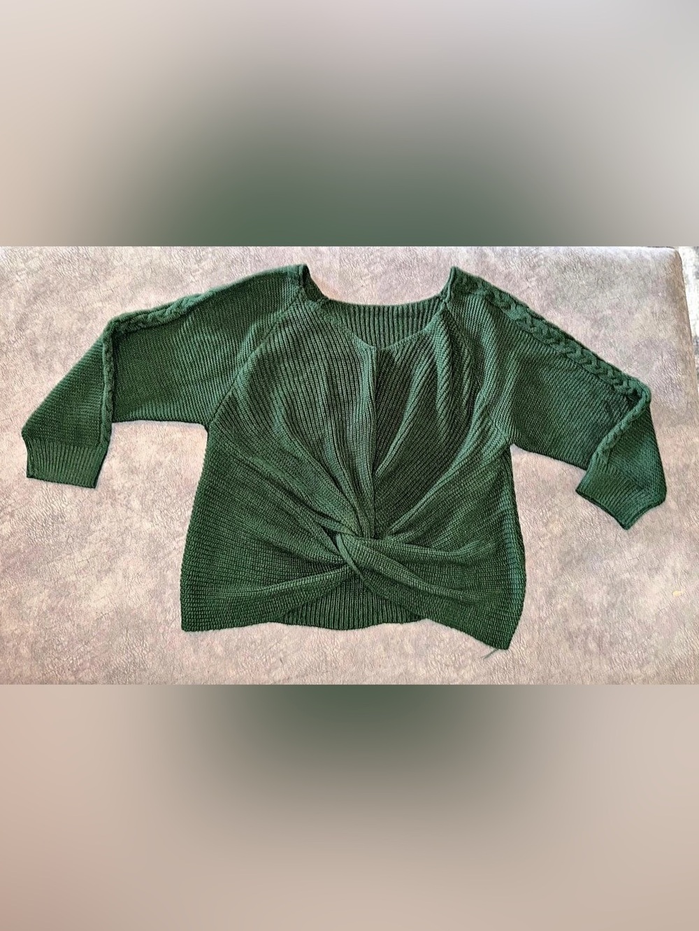 SHEIN Green Twist Front Sweater Size 2XL